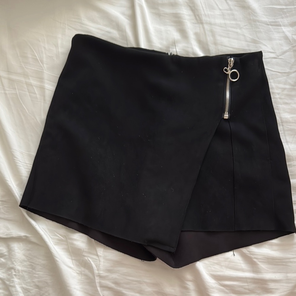 Black Mini Skirt with Zipper Detail